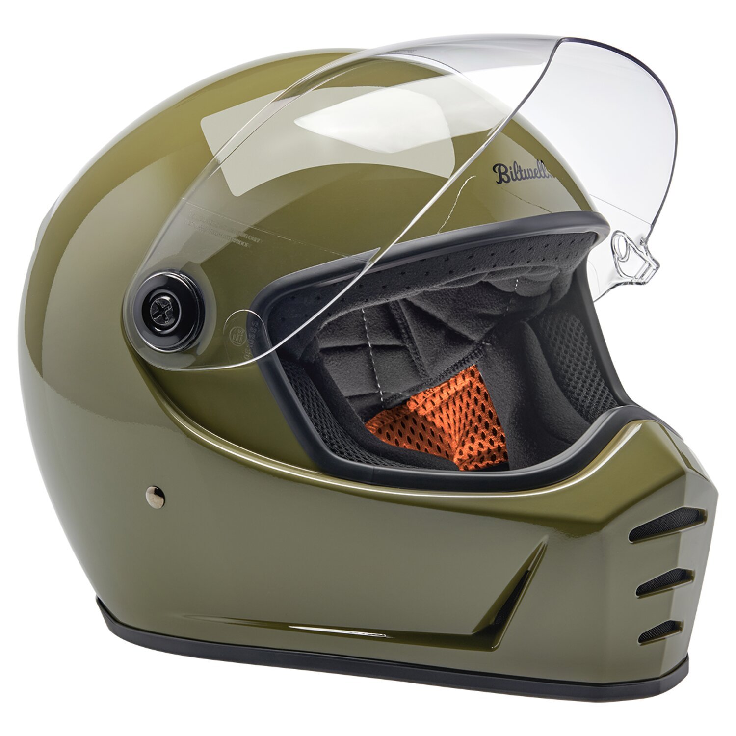 XS — Biltwell Lane Splitter helmet olive green, Gloss, XS