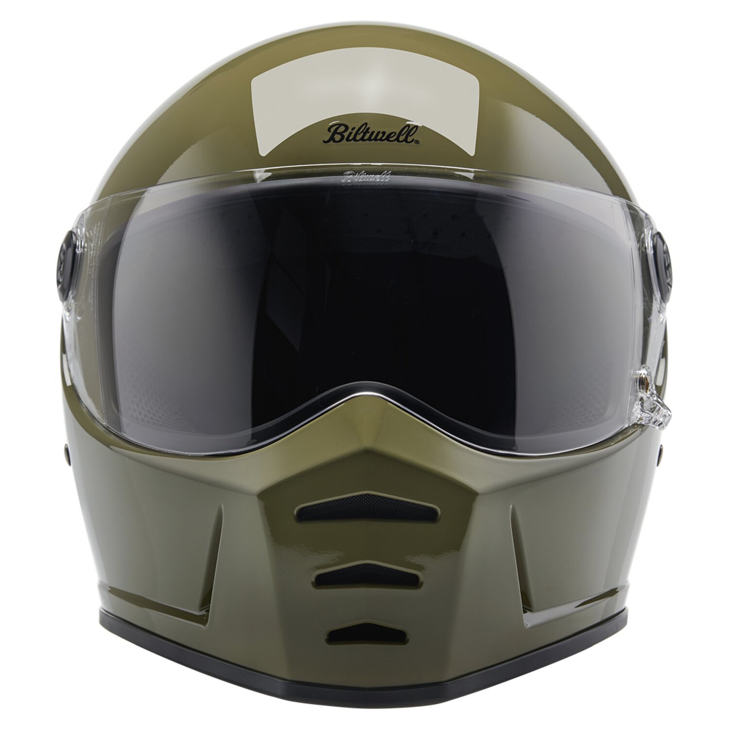 XL — Biltwell Lane Splitter helmet olive green, Gloss, XL