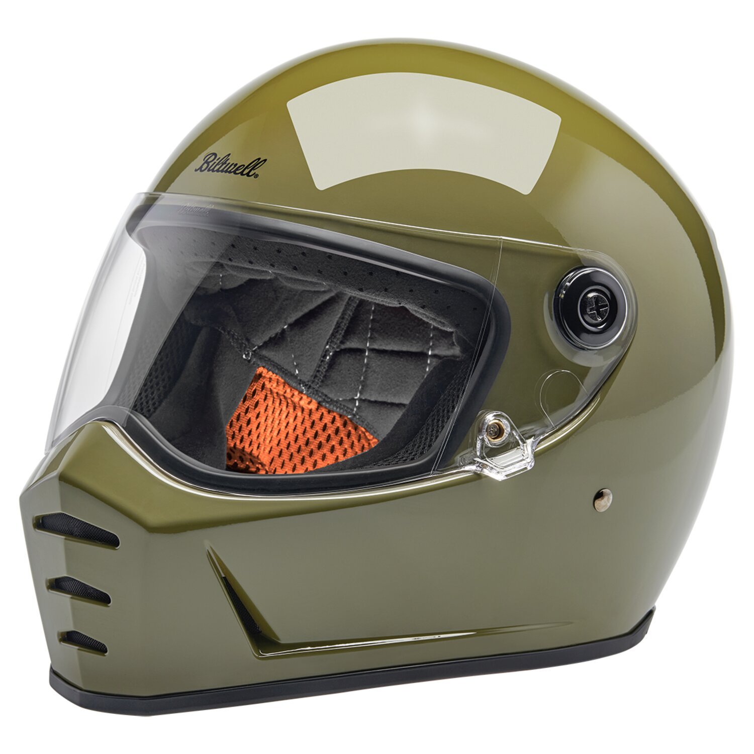 2XL — Biltwell Lane Splitter helmet olive green, Gloss, 2XL