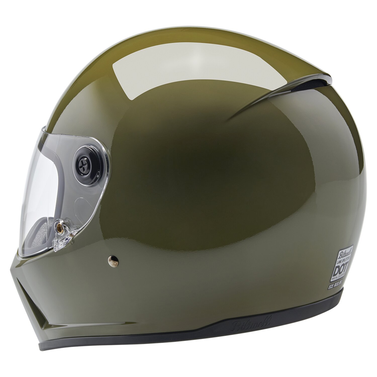 XS — Biltwell Lane Splitter helmet olive green, Gloss, XS
