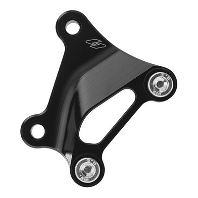 Black anodized aluminum.
The Kraus 320mm Axial Caliper Mounts reposition your brake calipers to a larger radius and allow the use of the high performance Galfer 320mm Wave rotors.
- Complete with installation hardware.
Note: For the given models that are not compatible with stock brake lines, longer 21" brake lines must be purchased separately.