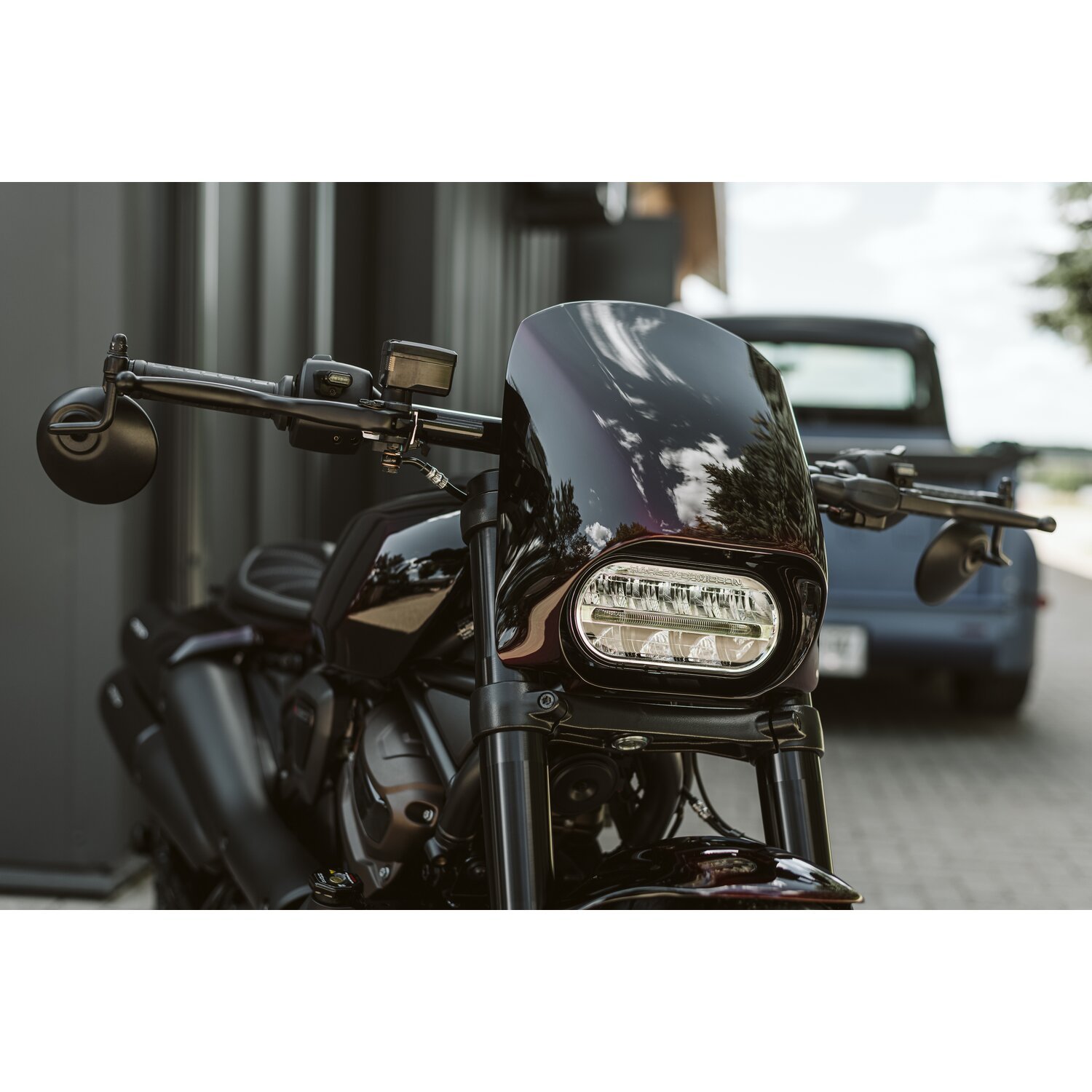 Killer Custom, 'Road Warrior' headlamp fairing mask, Black