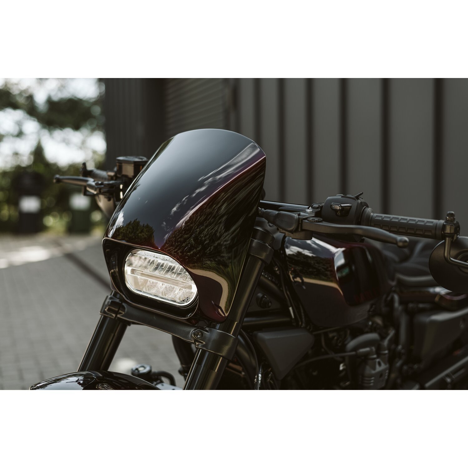 Killer Custom, 'Road Warrior' headlamp fairing mask, Black
