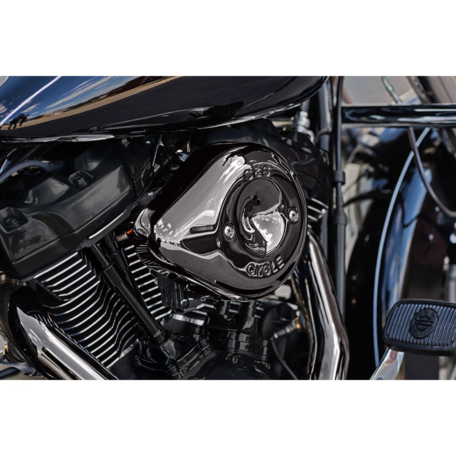 S&S, Stealth Teardrop cover. Lava, Chrome