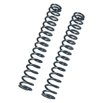 Without fork oil. Set includes 2 fork springs for an upgrade installation. Springs are progressive wound. Manufactured from heat treated and shot blasted Cr-Si (chrome silicone) alloy steel. The K value represents the spring rate (stiffness) of the springs. A higher K number are stiffer springs, lower K number are softer springs. Kit includes 2 fork springs and instructions. 
