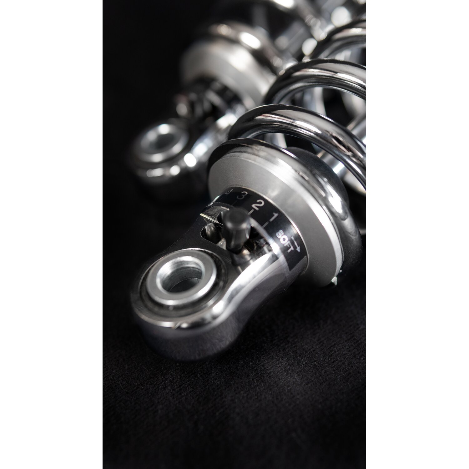 Bitubo, WME dual shock absorber set. Chrome. 356mm
