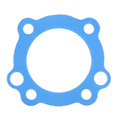 3.350" bore.
1.2mm (.045") steel based blue PTFE coated fiber reinforced paper.
This gasket is made of MotorGasket M0115, a material developed and produced by Athena. MotorGasket M0115 consists of a central layer of steel, with asbestos-free material composed of a high percentage of aramid fibers, inorganic inserts, and NBR rubber as a binder on the sides. M0115 has good resistance to mechanical and thermal stresses and adheres well to surfaces. It is resistant to oils, fuels, water-glycol mixtures, and corrosion. It is suitable for cylinder head gaskets in internal combustion engines, intake and exhaust manifolds, and other applications subjected to high mechanical and thermal stress.
OEM replacement reference 16665-86