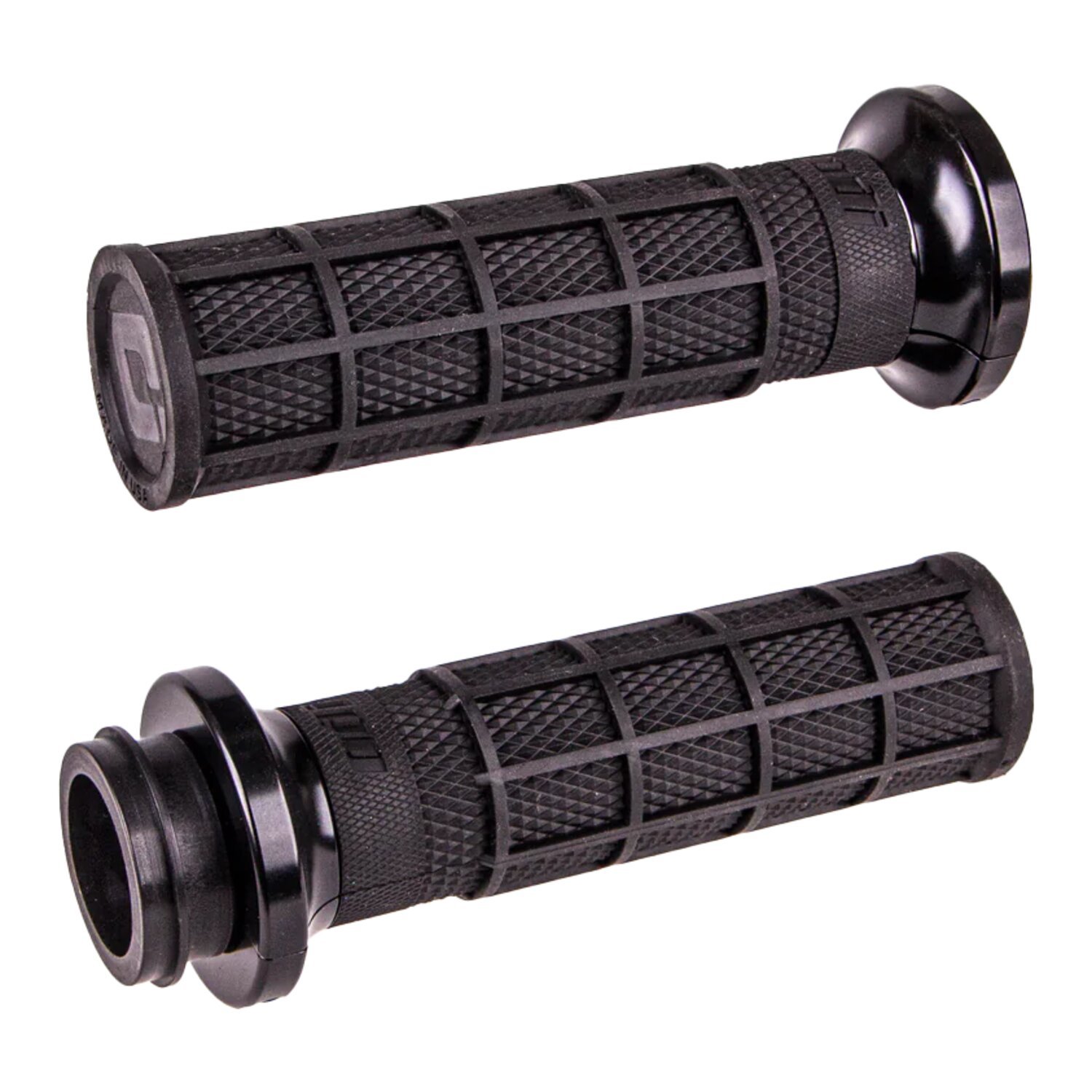 ODI, V-Twin lock-on Hart-Luck full-waffle TBW grips, Black, Gloss
