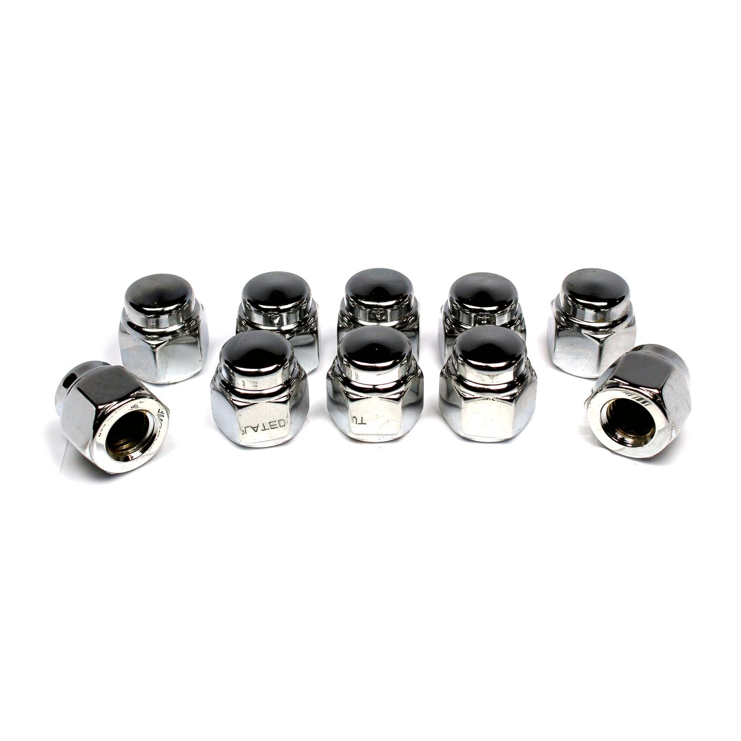 Colony, cap nuts 7/16-14 chrome plated, Silver