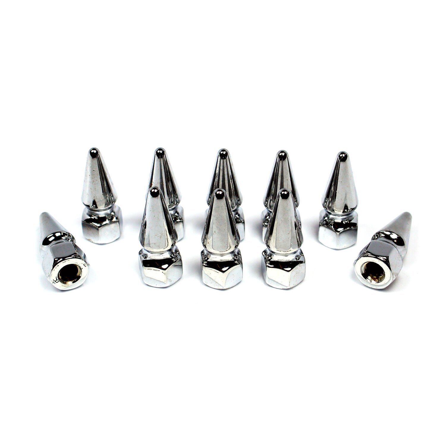 Colony pike nuts 1/4-20, Silver, Chrome
