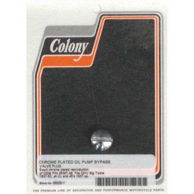 Chrome plated.
Bypass plug/bypass valve, OEM reproduction.
OEM replacement reference 26367-36, 707-36.