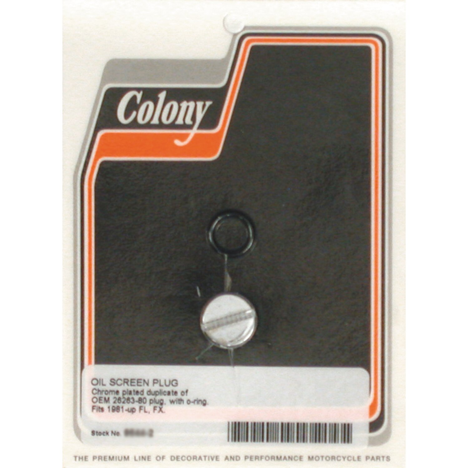 Colony plug, oil pump & crankcase, Chrome