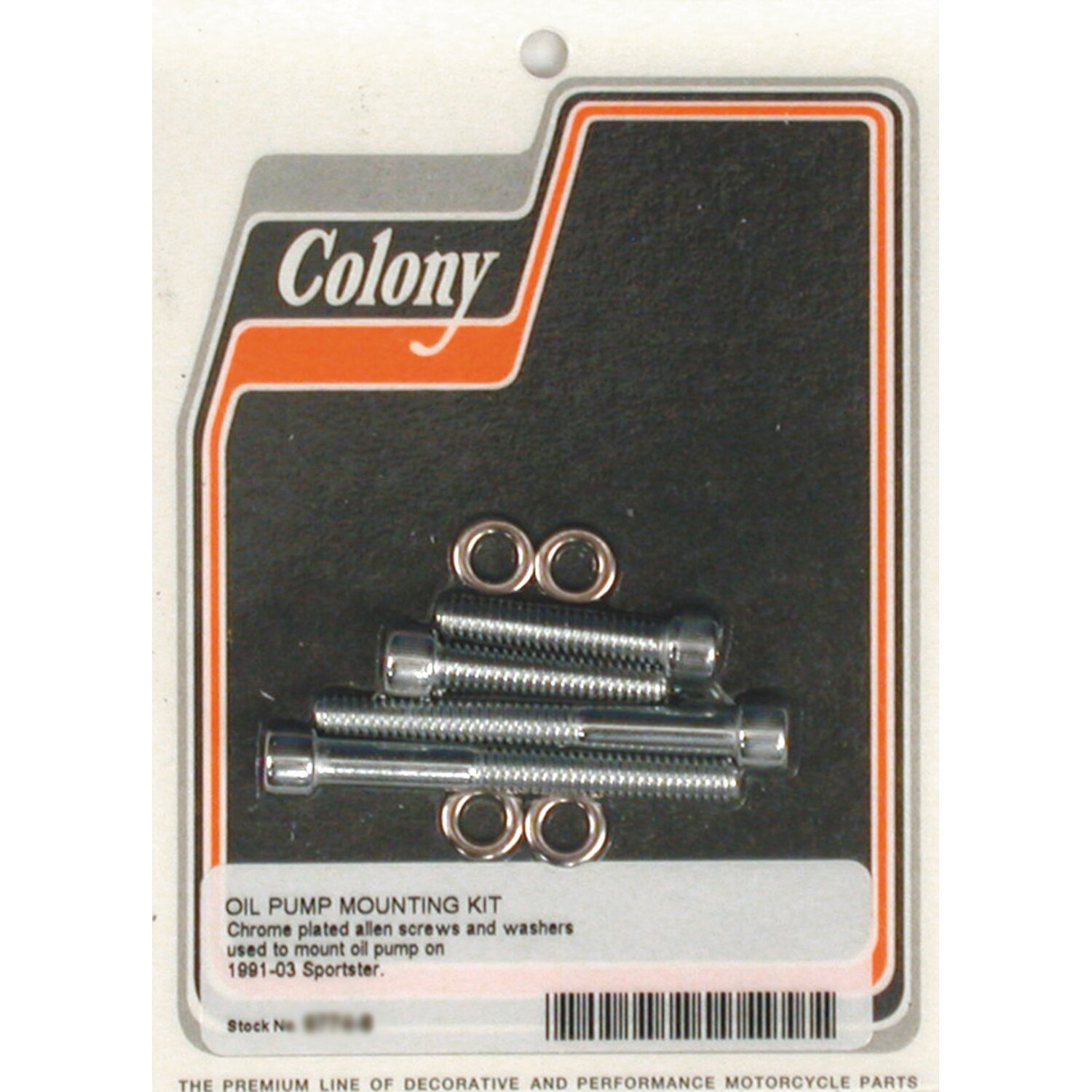 Colony, oil pump mount kit. Chrome allen
