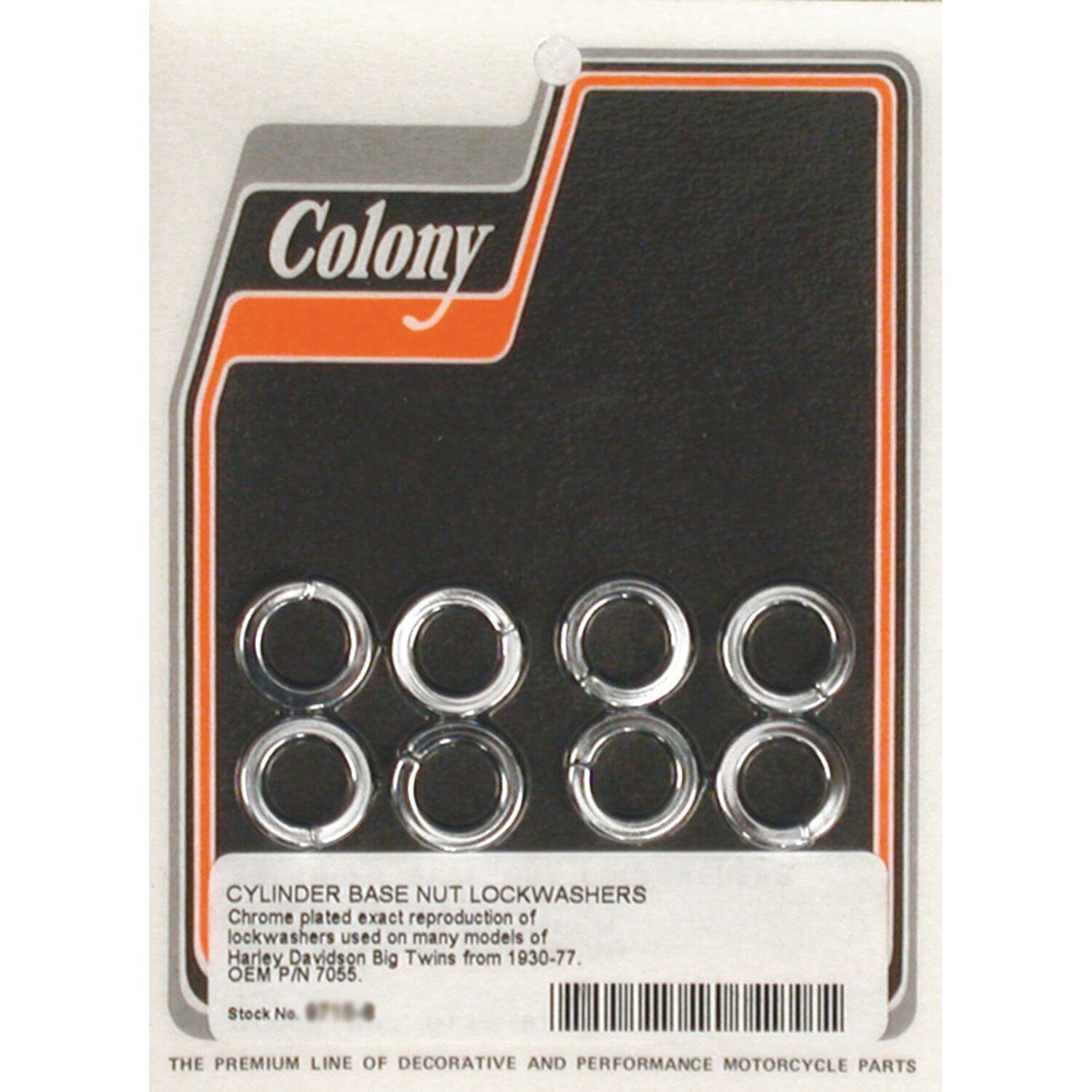 Colony cyl base lockwashers, Chrome