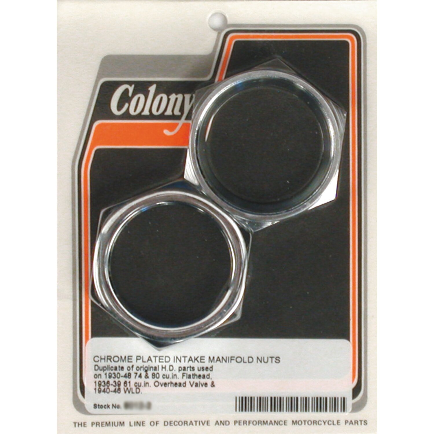 Colony manifold nuts, plumber style