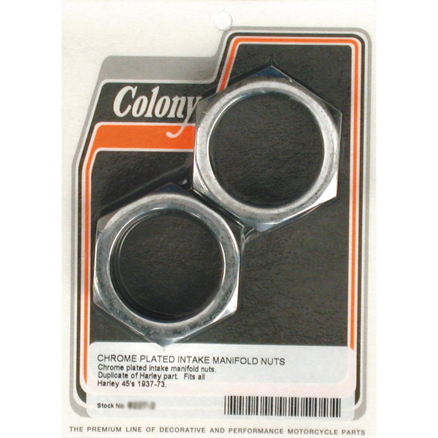 Colony manifold nuts, plumber style, Chrome