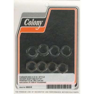 Black parkerized finish. Left side nut and lockwasher kit. Repl. 7831.