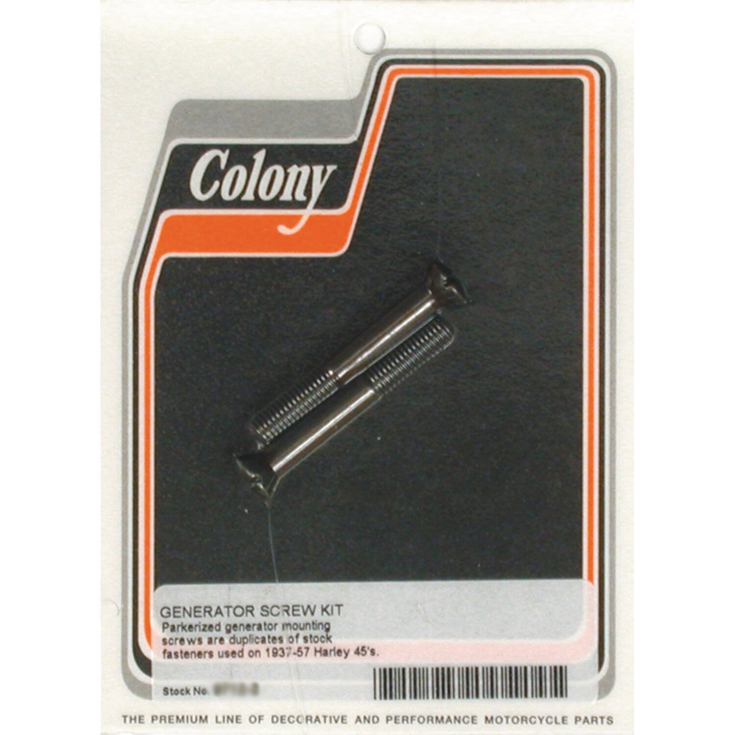 Colony, generator mount kit. Black. OEM style, Matte