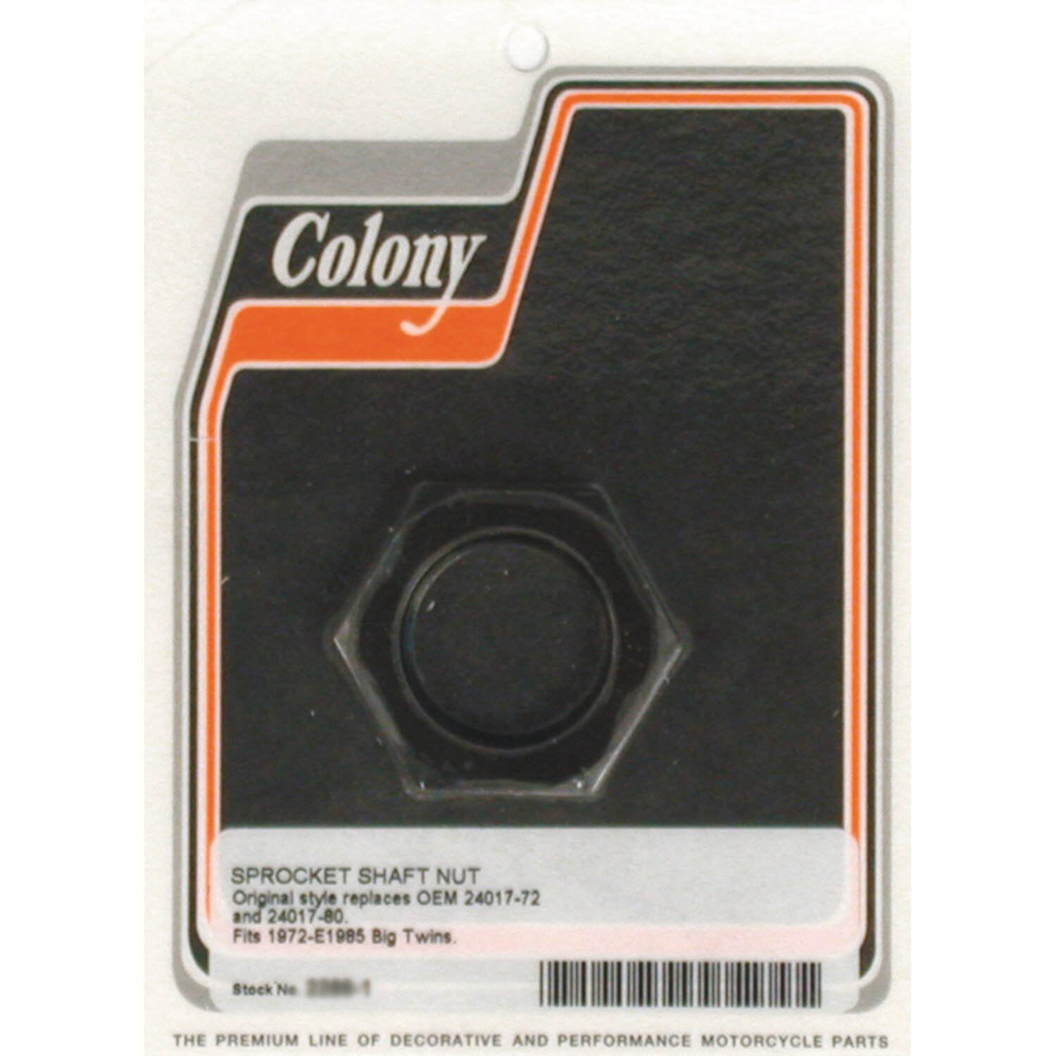 Colony, sprocket shaft nut