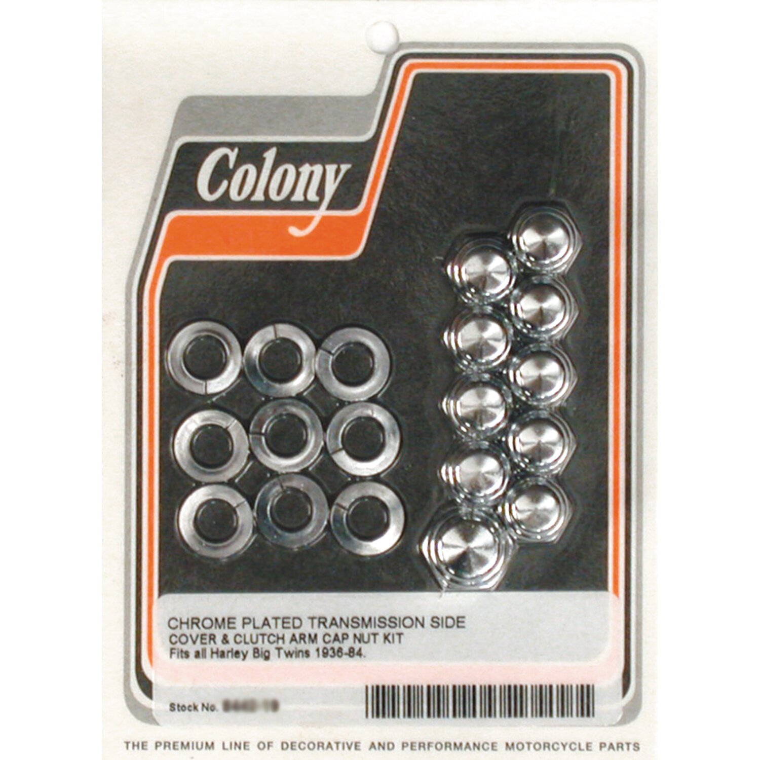 Colony, transmission side cover screw kit. Cap, Chrome