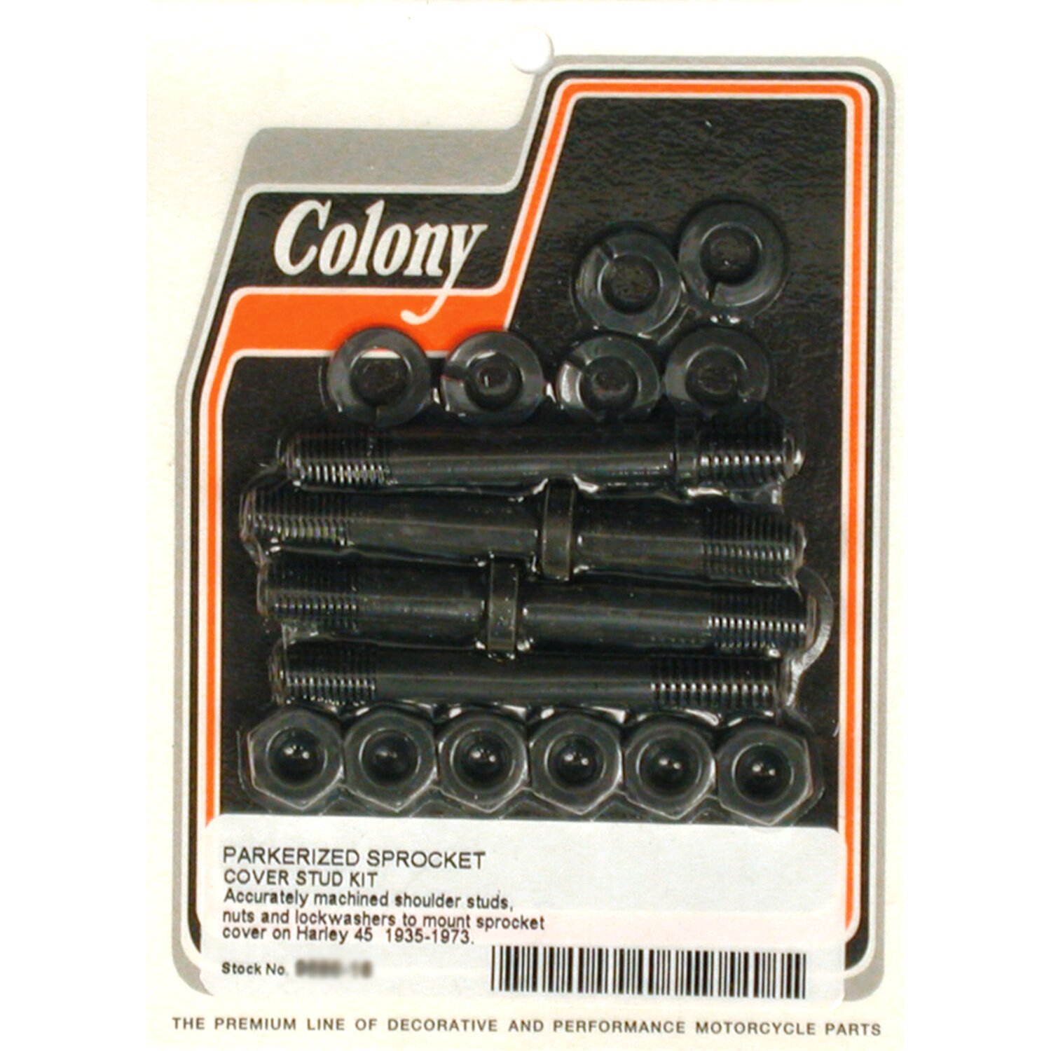 Colony, sprocket cover mount kit. Black parkerized, Matte