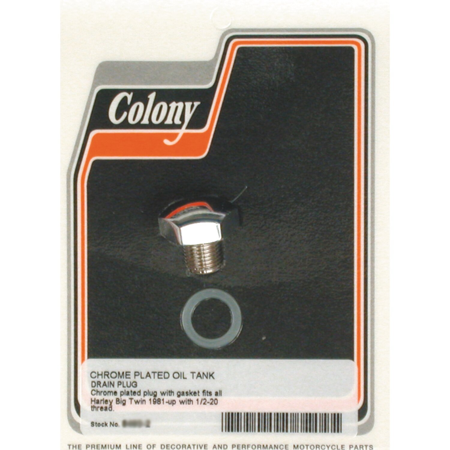 GW, oil drain plug, hex head 1/2"-20, White, Chrome