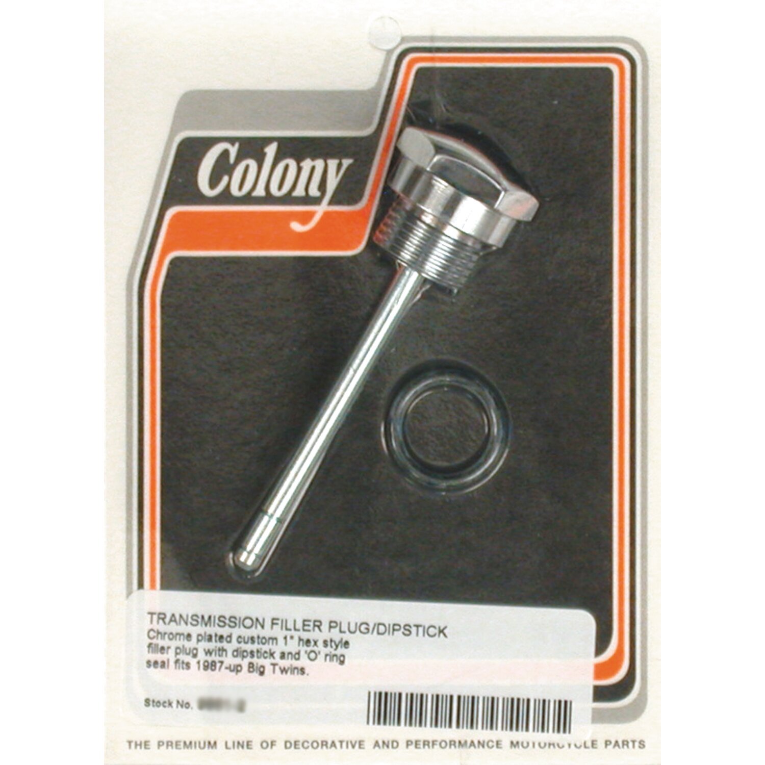 Colony, transmission fill plug. Domed hex style, Chrome