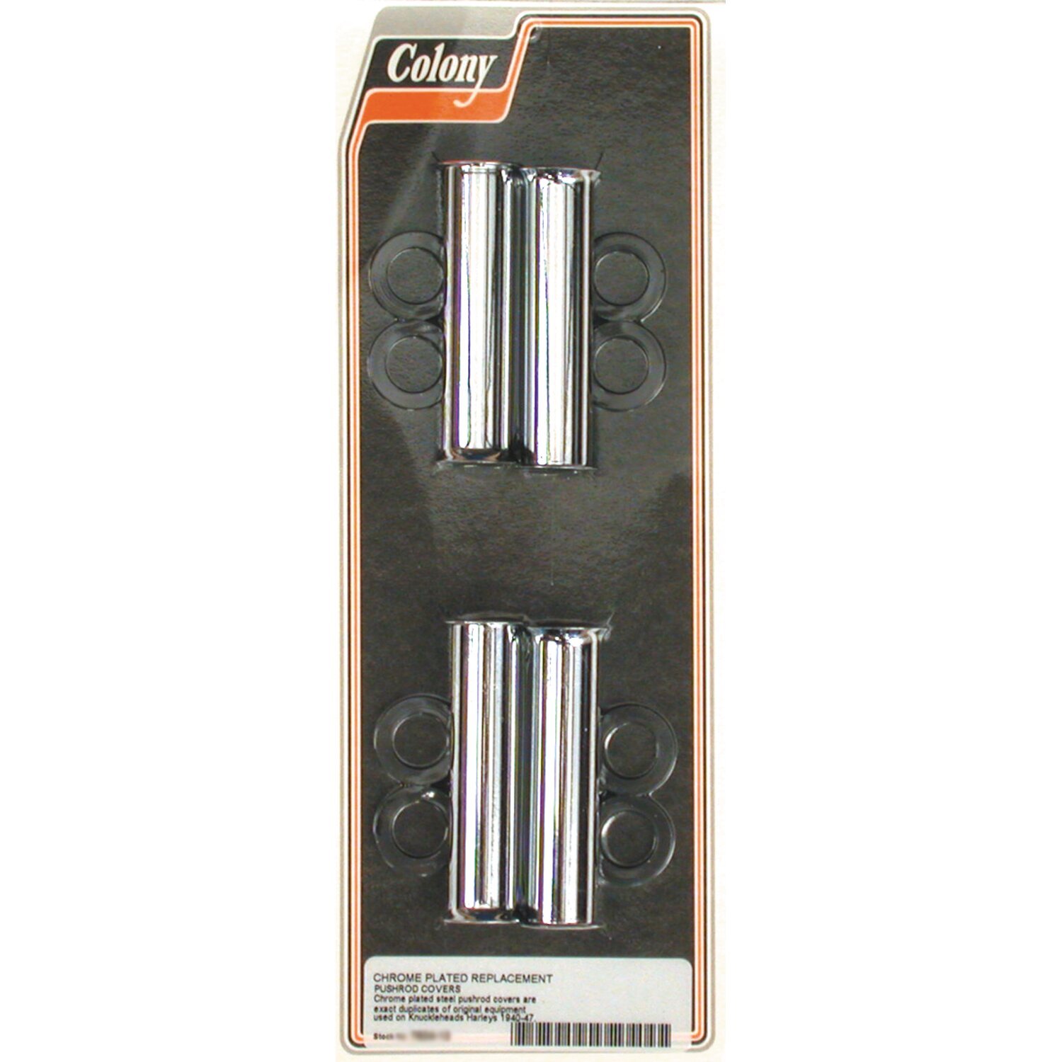 Colony, 40-47 lower pushrod cover kit, Chrome