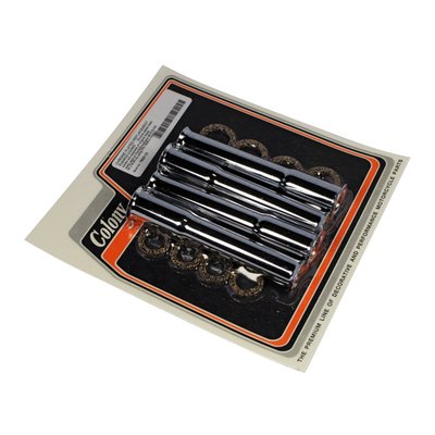 Chrome plated OEM style reproduction set. Includes rubber seals that will replace the OEM cork seals. Repl. 135-48 (17938-48B).