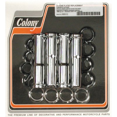 Chrome plated OEM style reproduction set. Includes rubber seals. Repl. 17938-83.