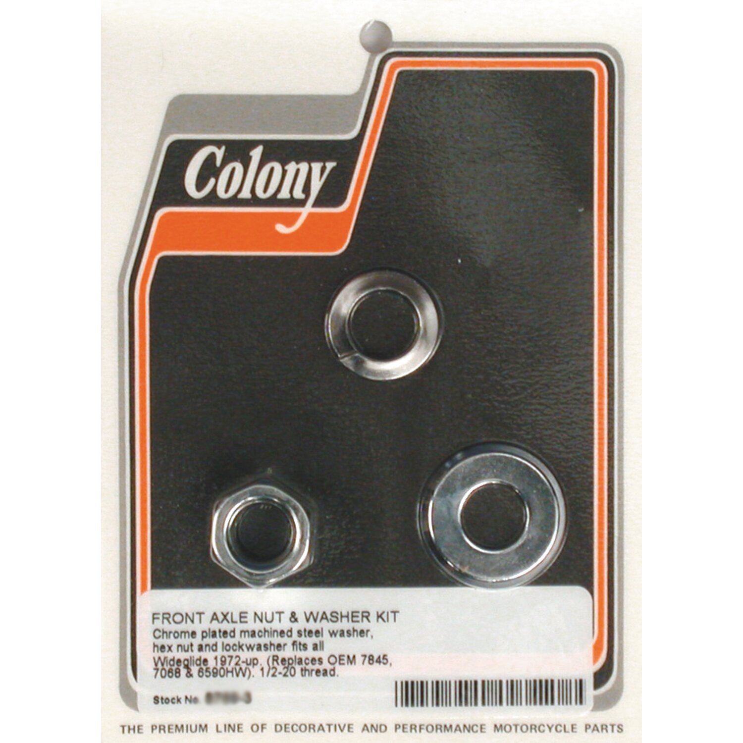 Colony axle nut & washer kit, Chrome