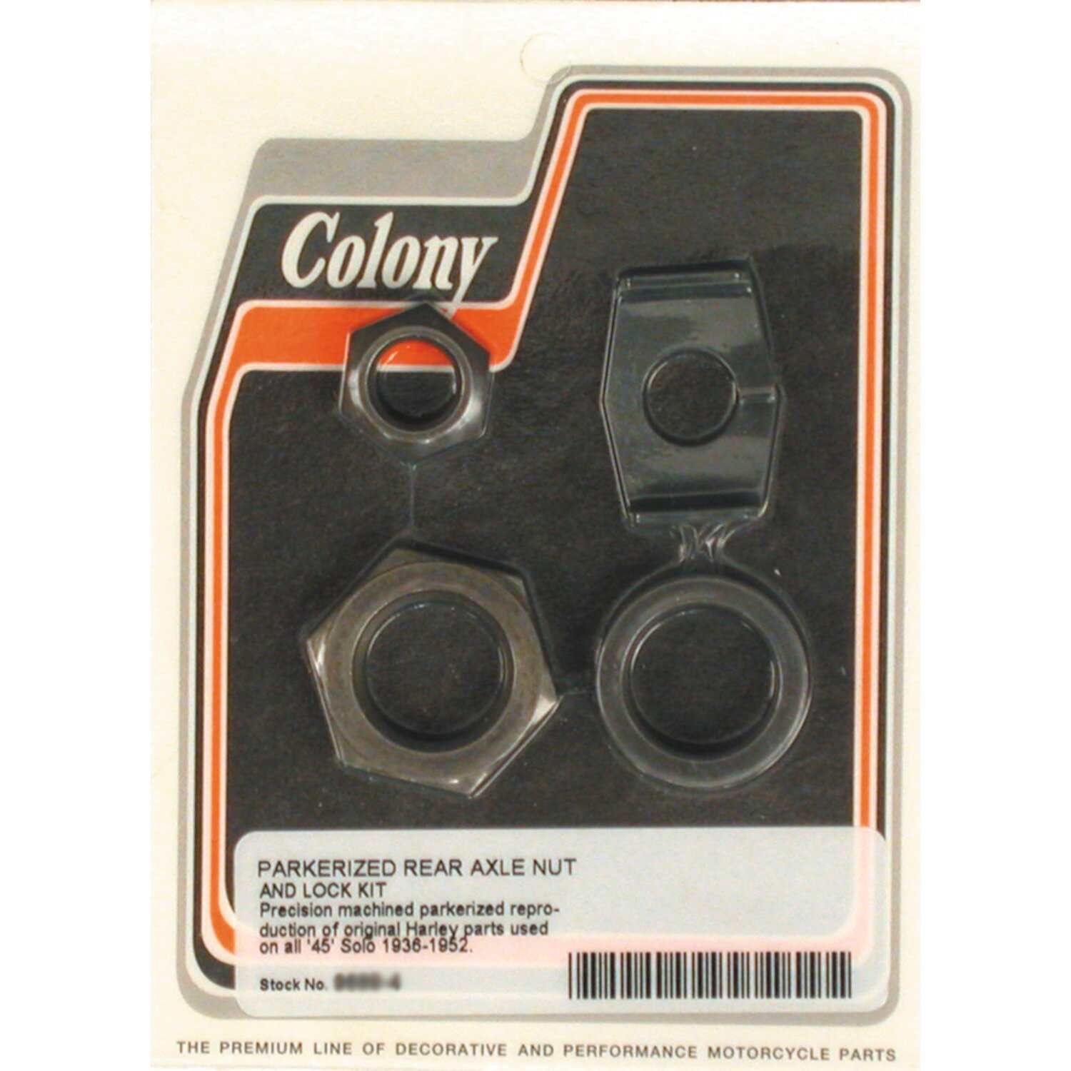 Colony rear axle nut & lock kit, Satin