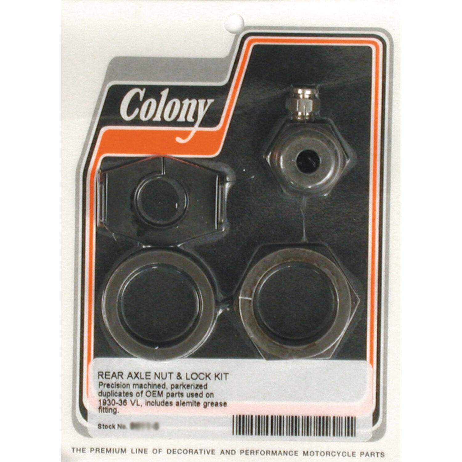 Colony rear axle nut & lock kit, Matte