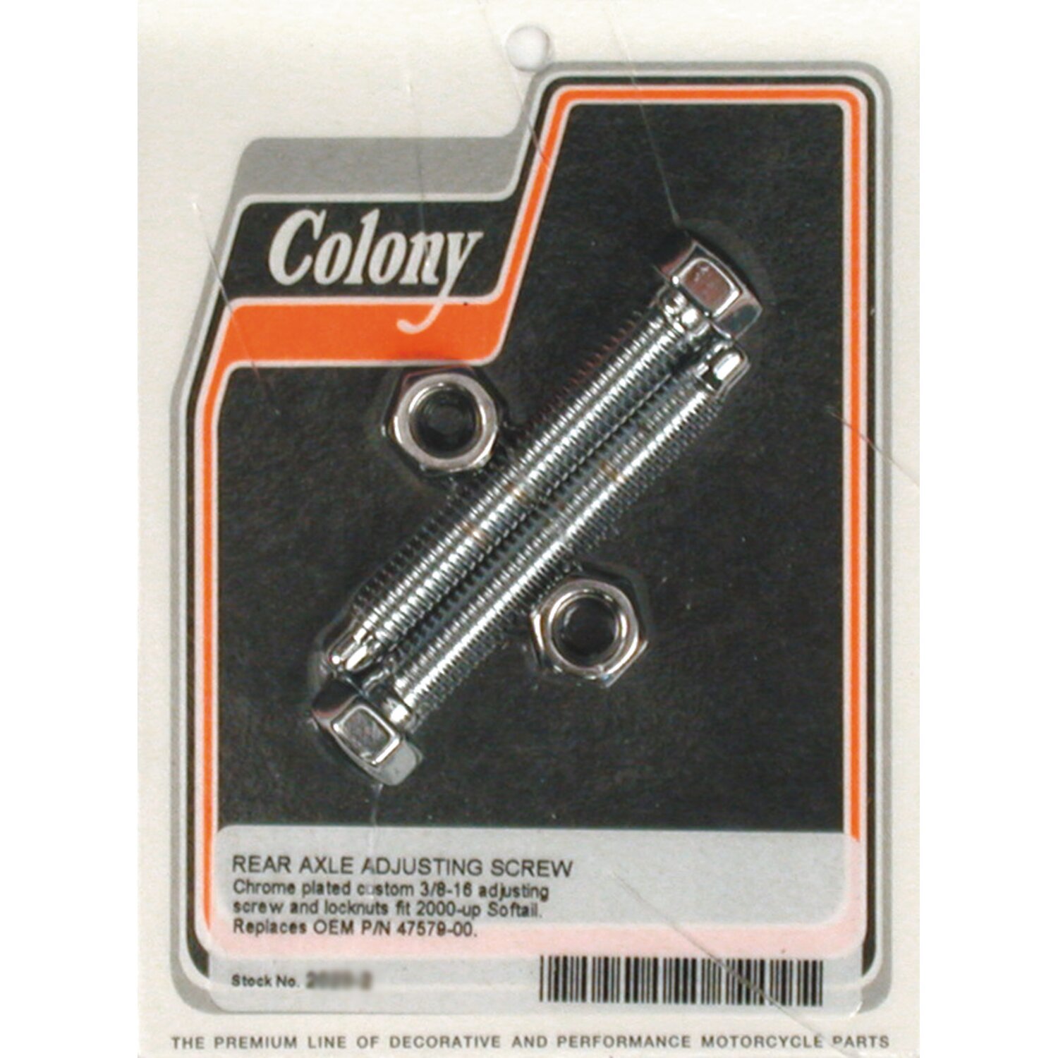 Colony axle adjuster kit, domed hex, Chrome