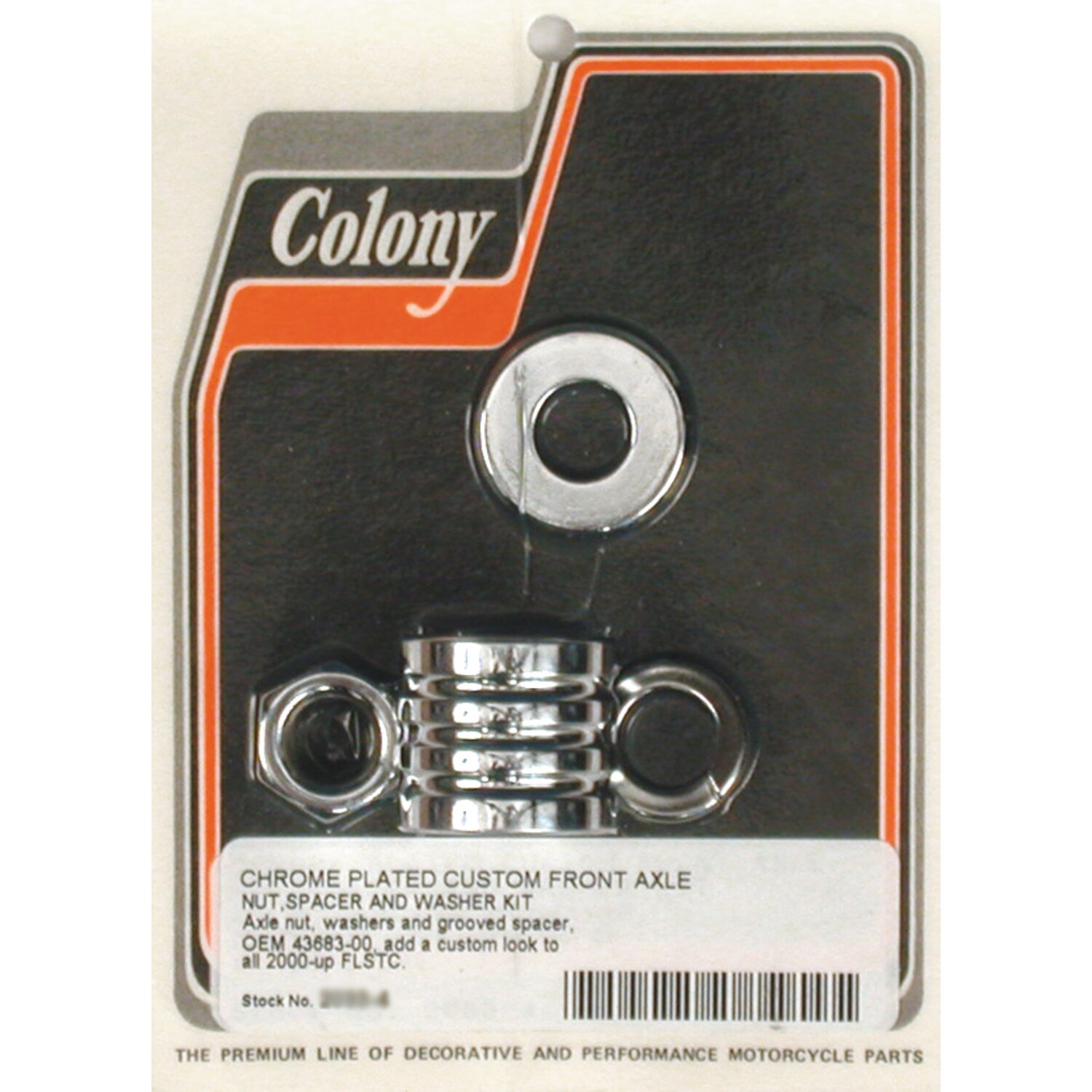 Colony axle spacer kit front, grooved