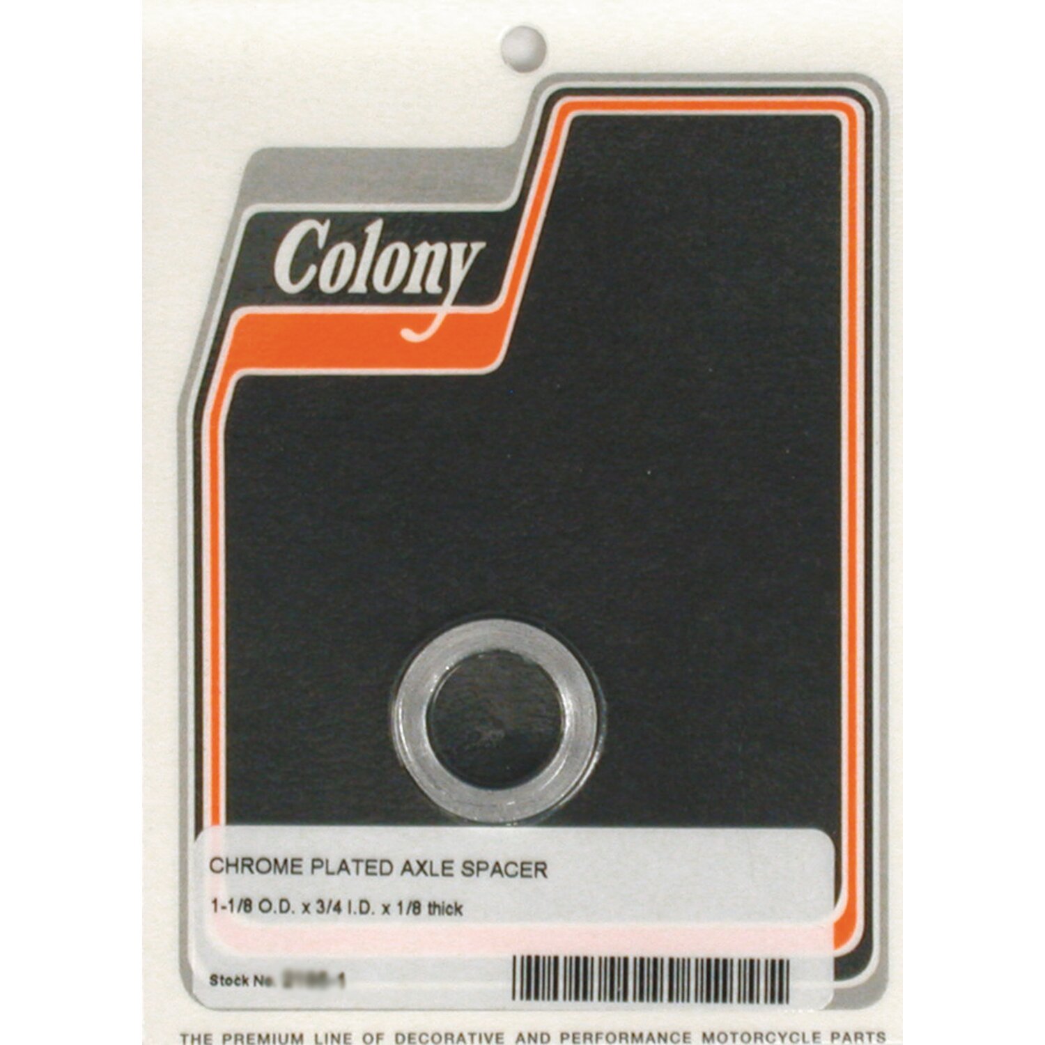 Colony univ. Axle spacer 1/8" long, Chrome