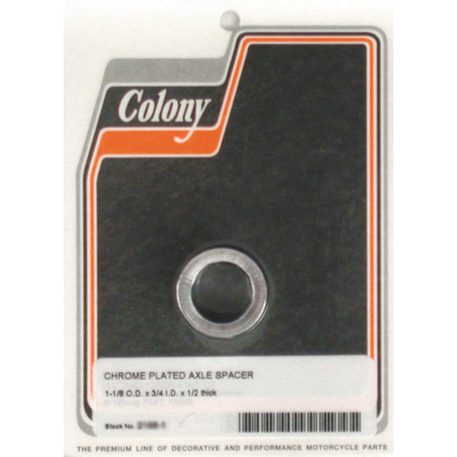 Colony univ. Axle spacer 1/2" long, Chrome