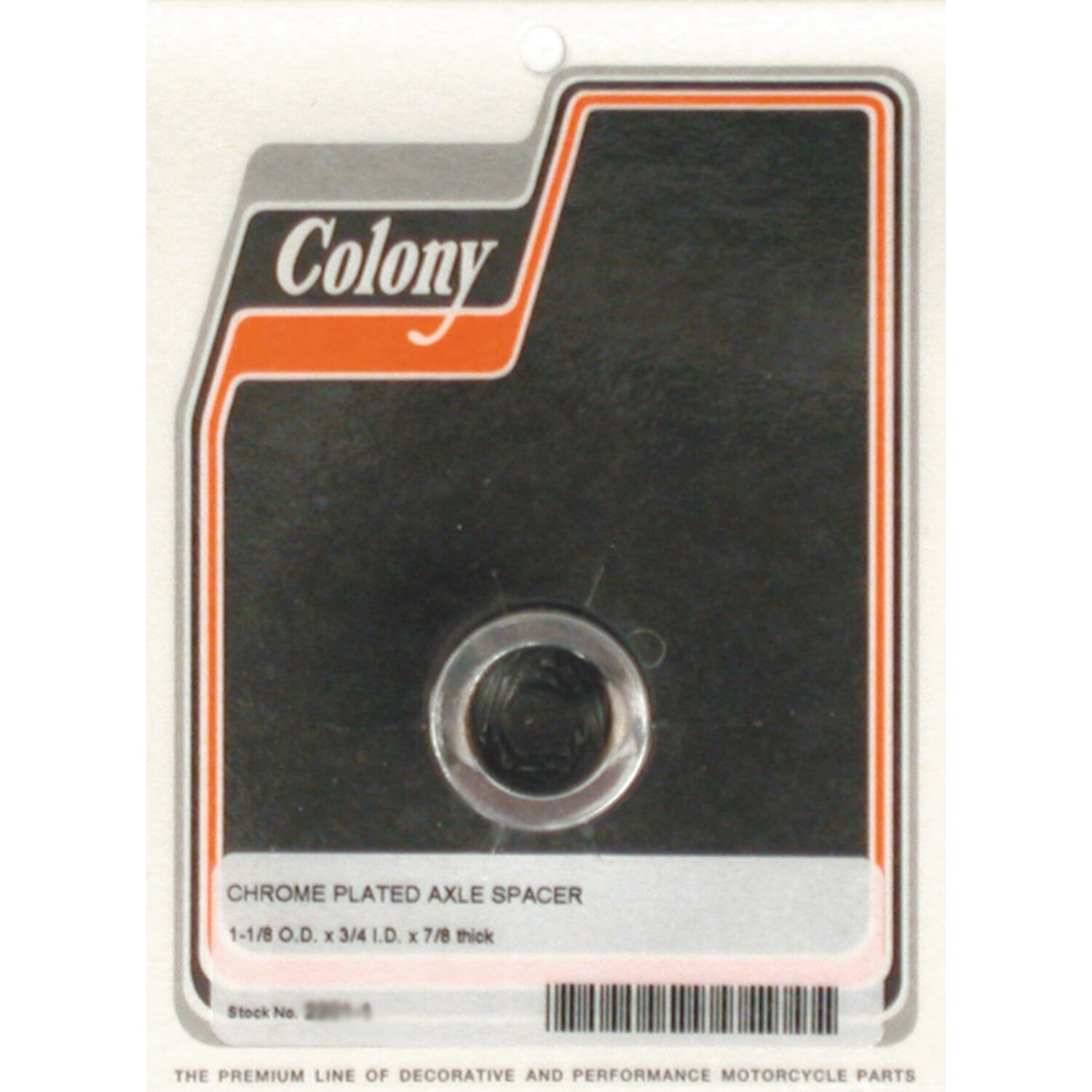 Colony univ. Axle spacers 7/8" long, Chrome