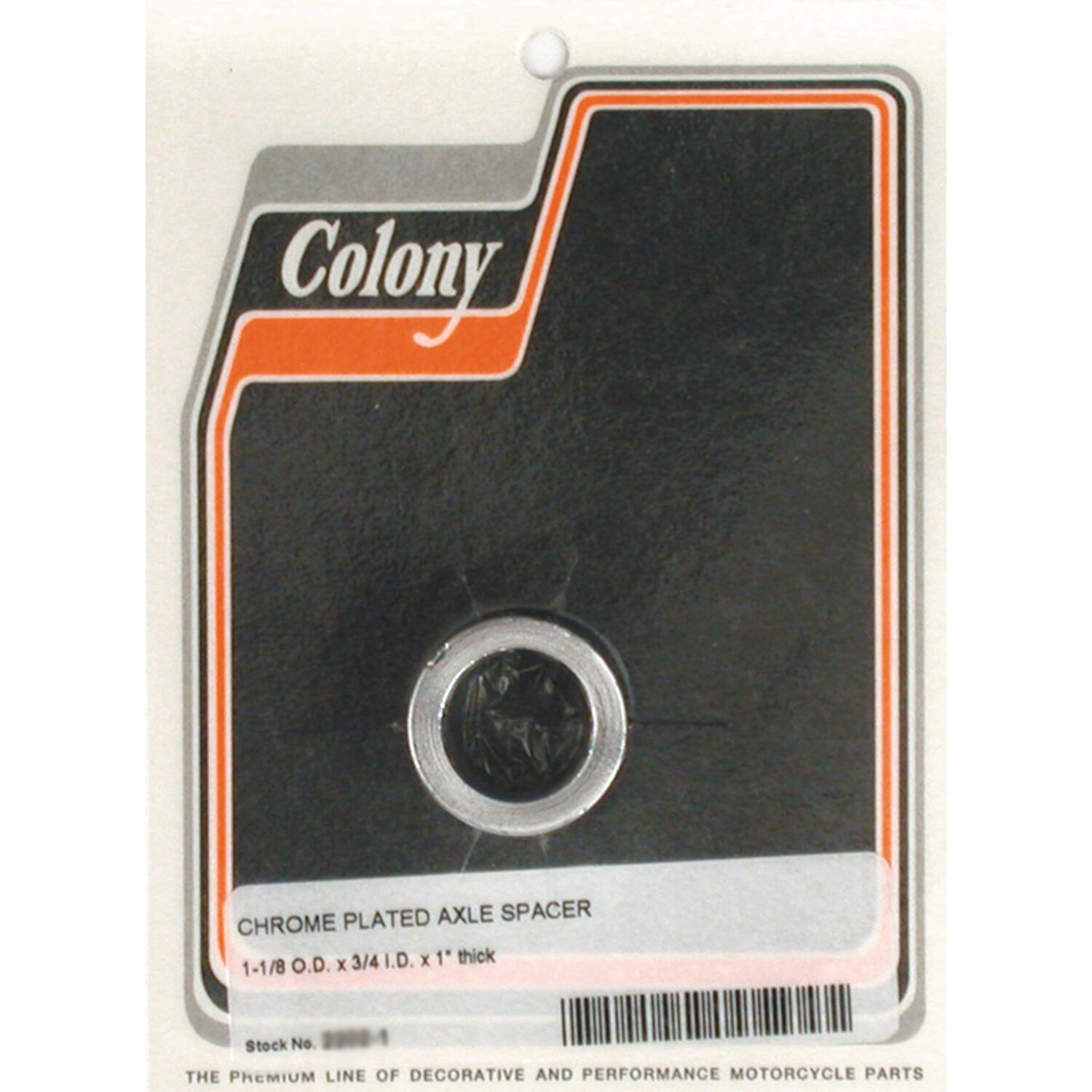 Colony univ. Axle spacers. 1" long, Chrome