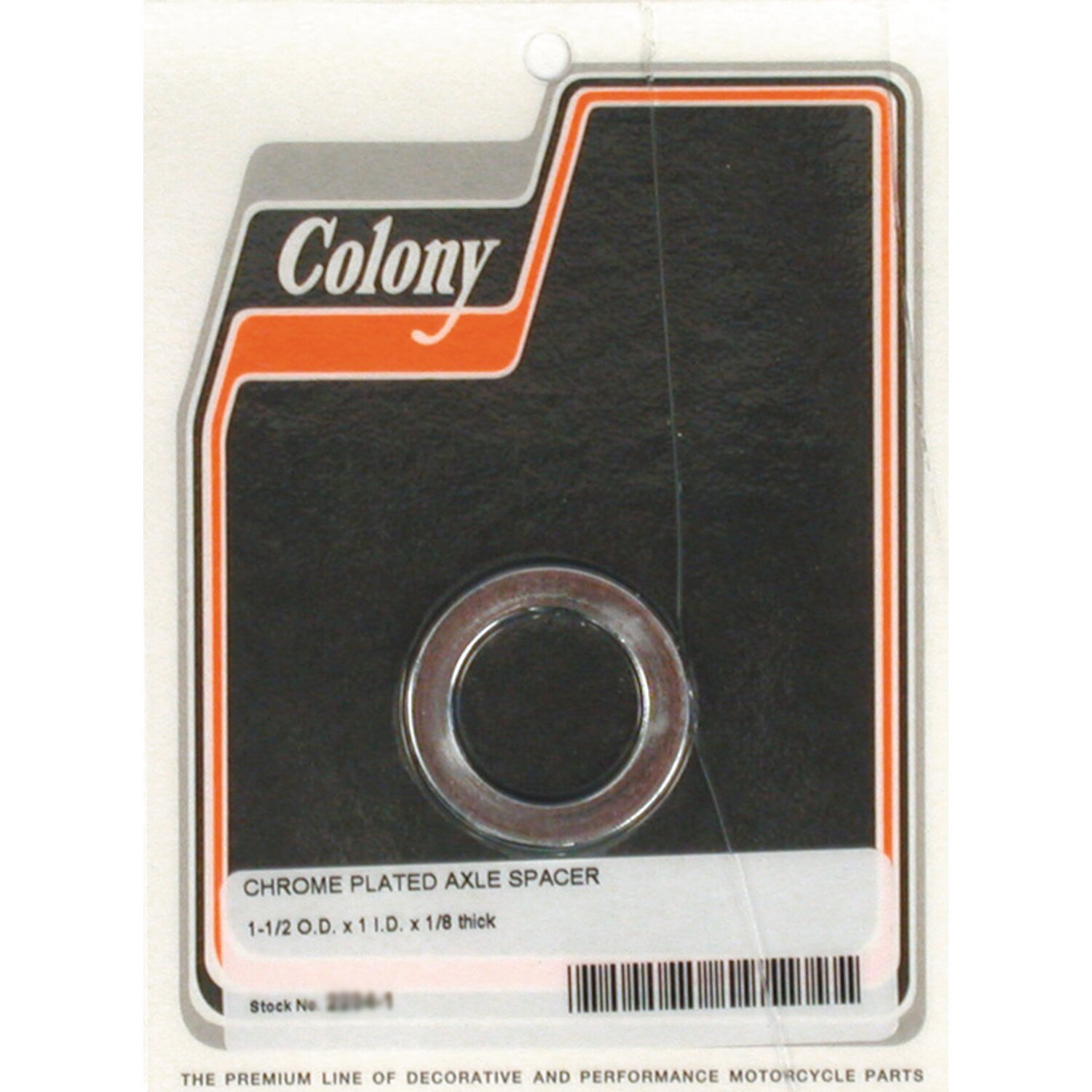 Colony univ. Axle spacers 1/8" long, Chrome