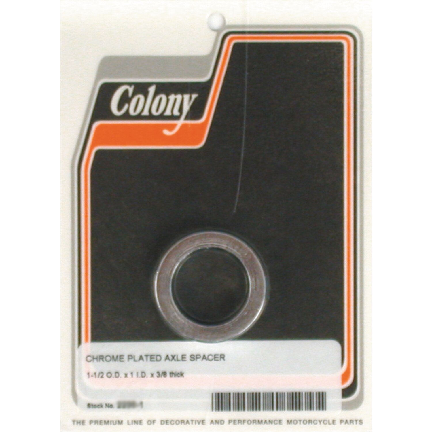 Colony univ. Axle spacers 3/8" long, Chrome