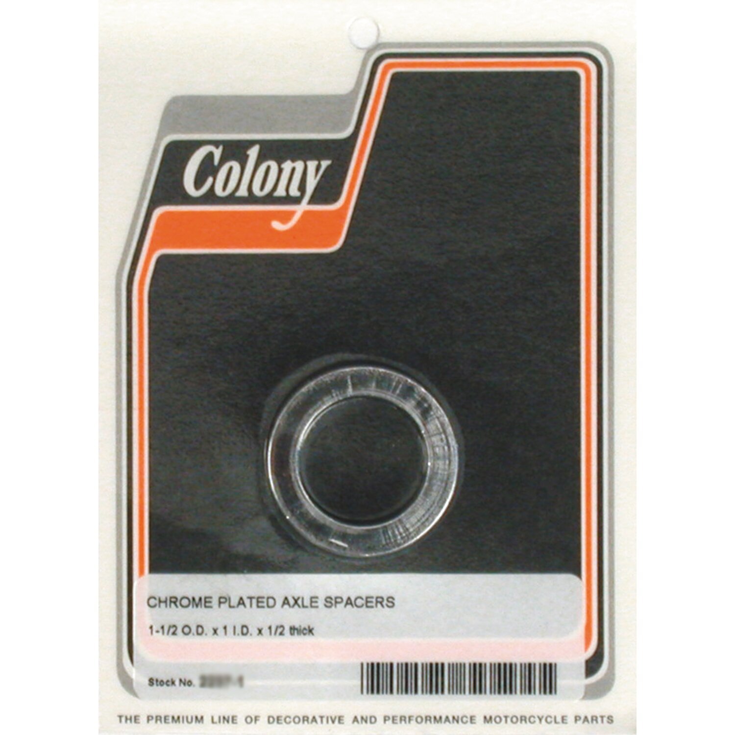 Colony univ. Axle spacers 1/2" long, Chrome