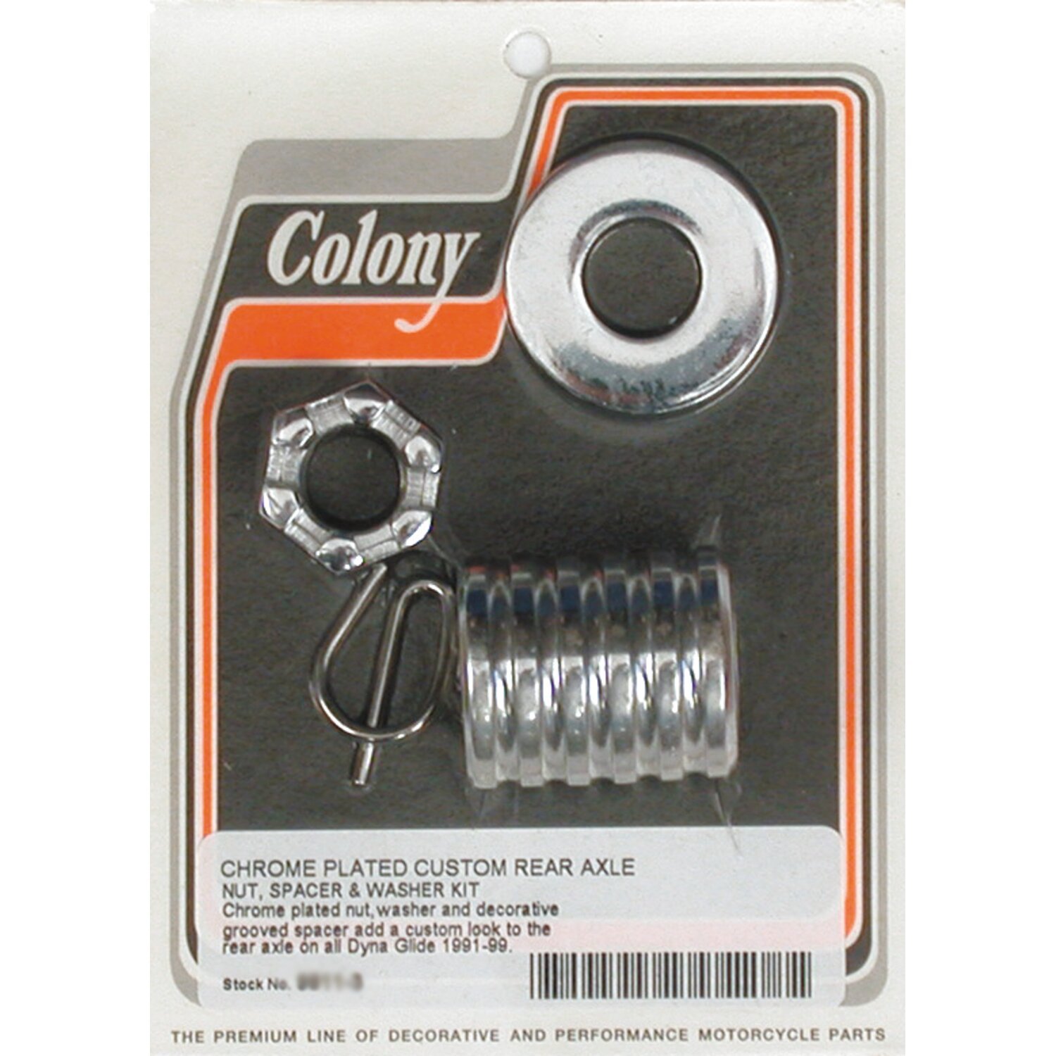 Colony axle spacer kit rear, grooved