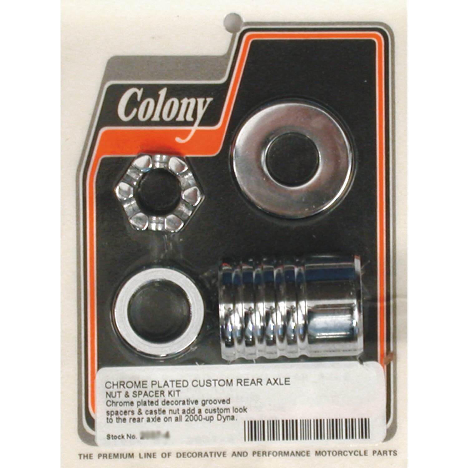 Colony axle spacer kit rear, grooved, Chrome