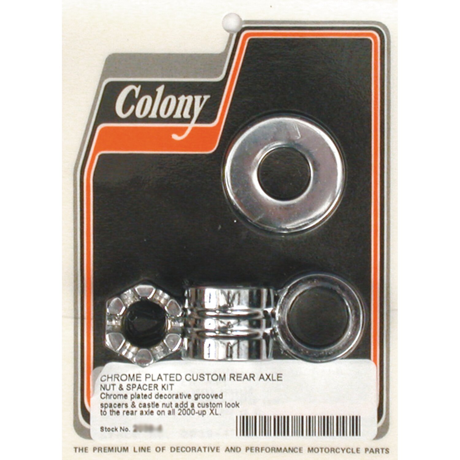 Colony axle spacer kit rear, grooved, Chrome
