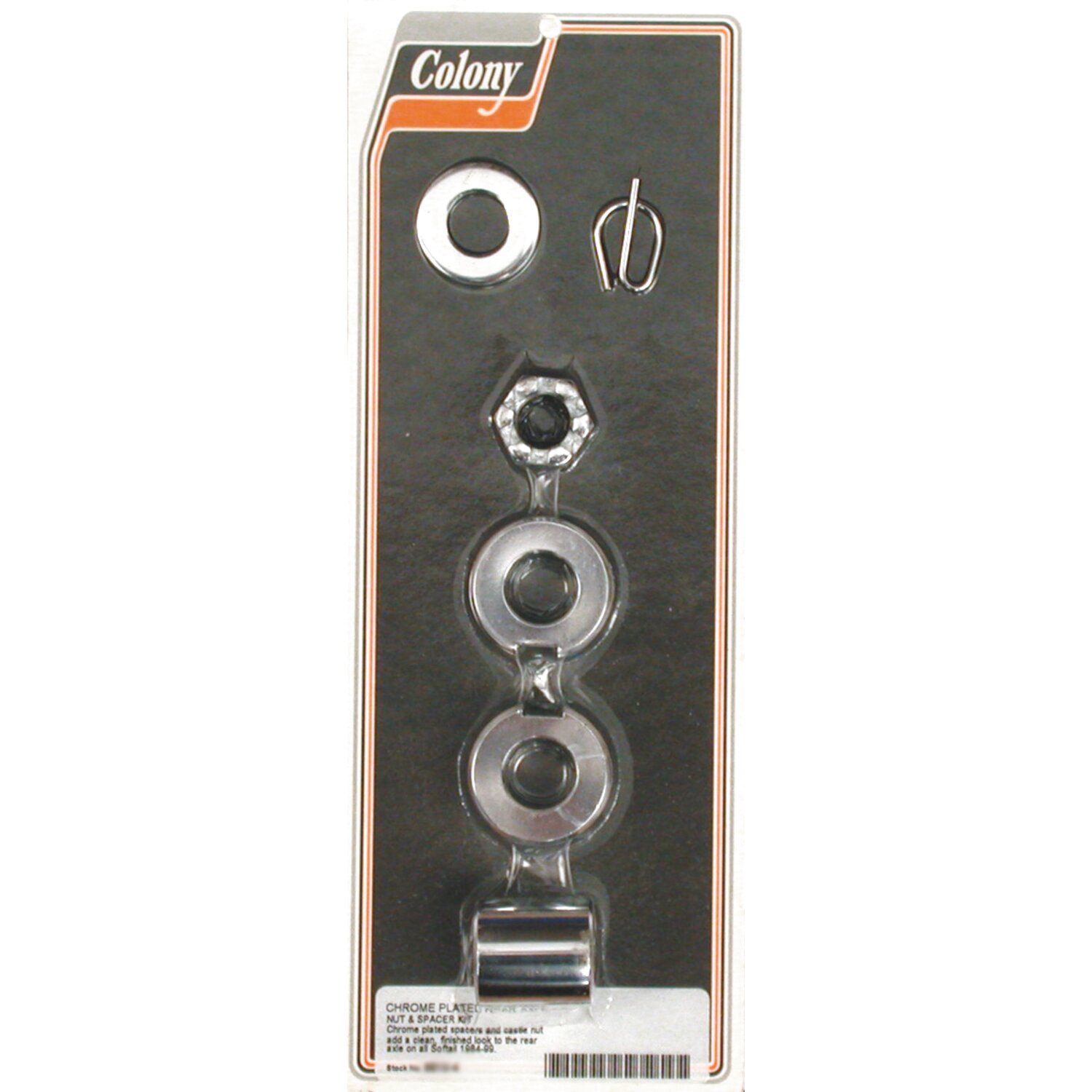 Colony axle spacer kit rear, smooth, Chrome