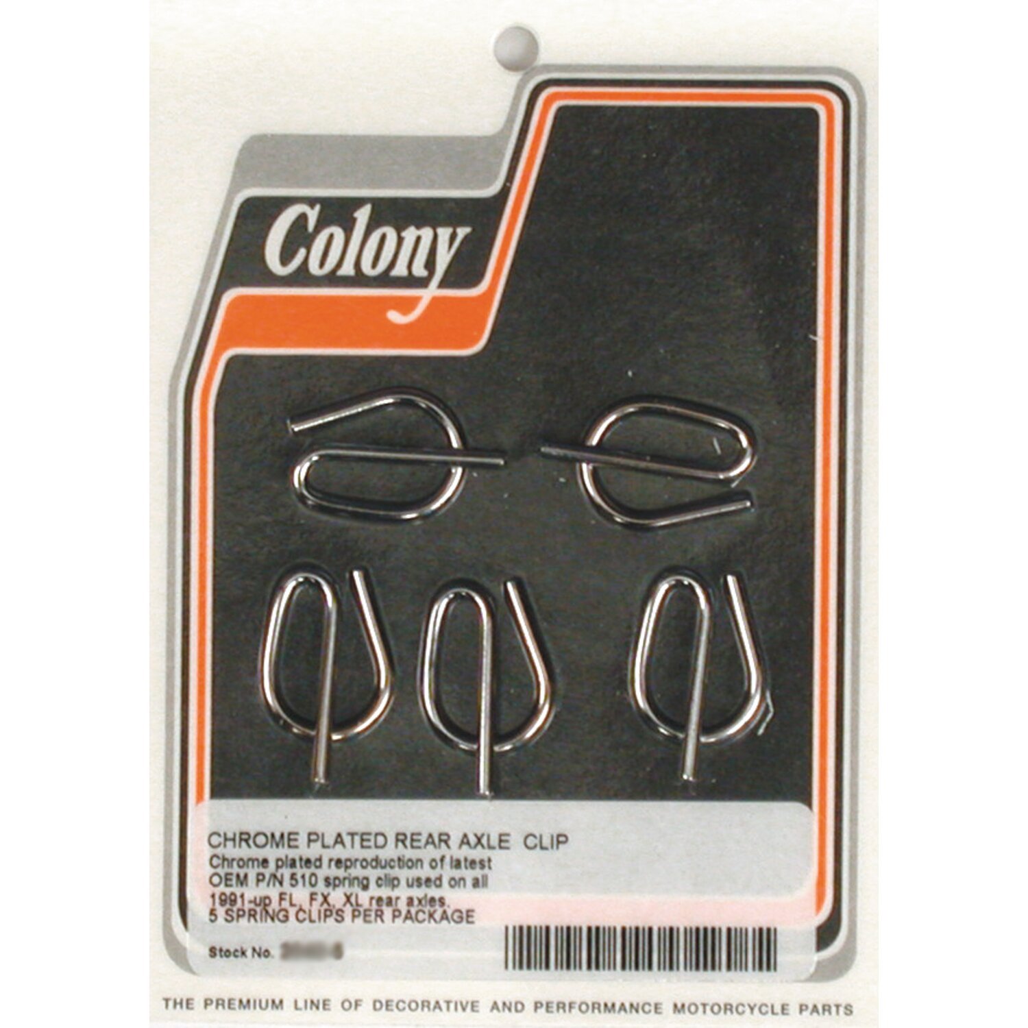 Colony axle spring clip, Chrome