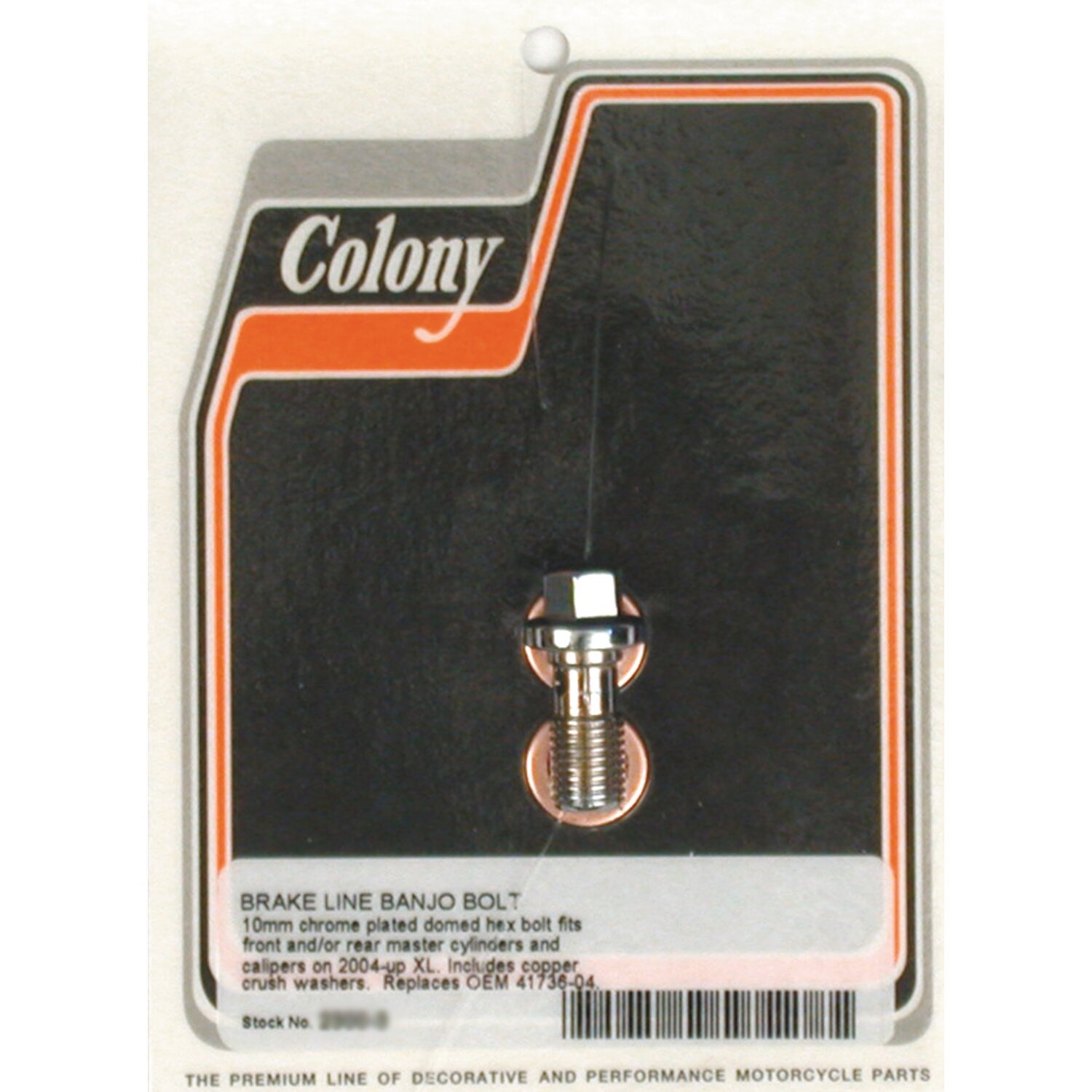 Colony banjo bolts, 10mm x 1.25, Chrome