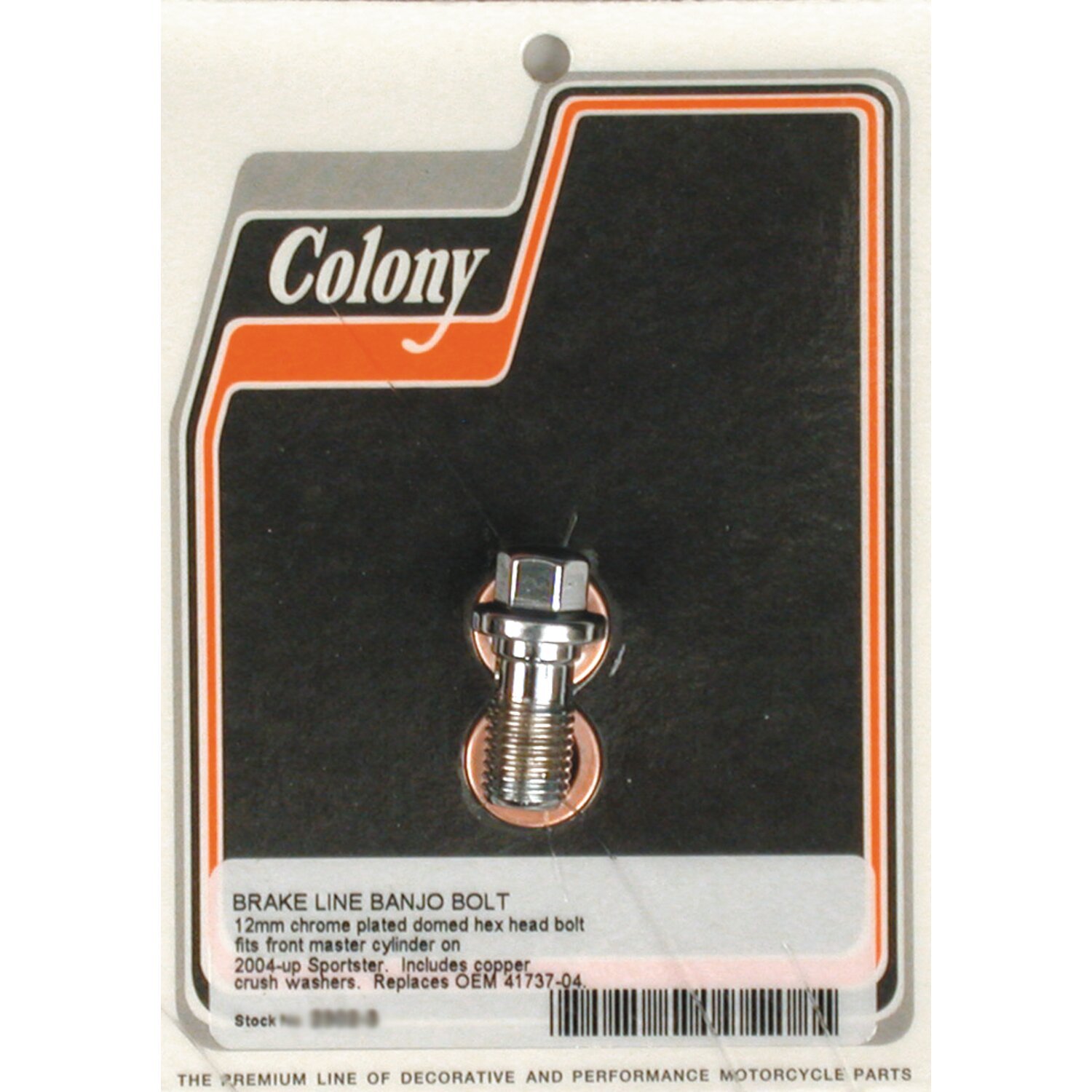 Colony banjo bolts, 12mm x 1.5, Chrome