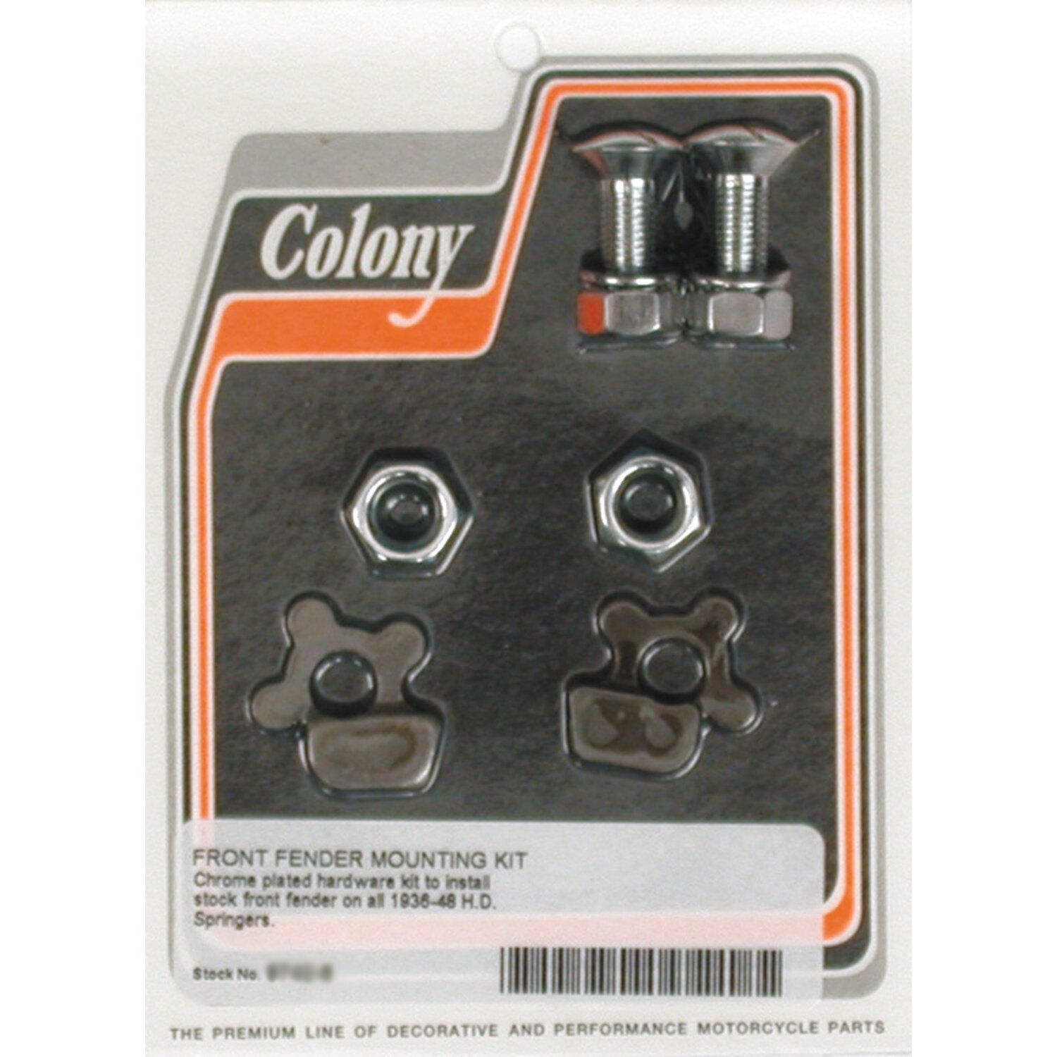 Colony, front fender mount kit, Chrome